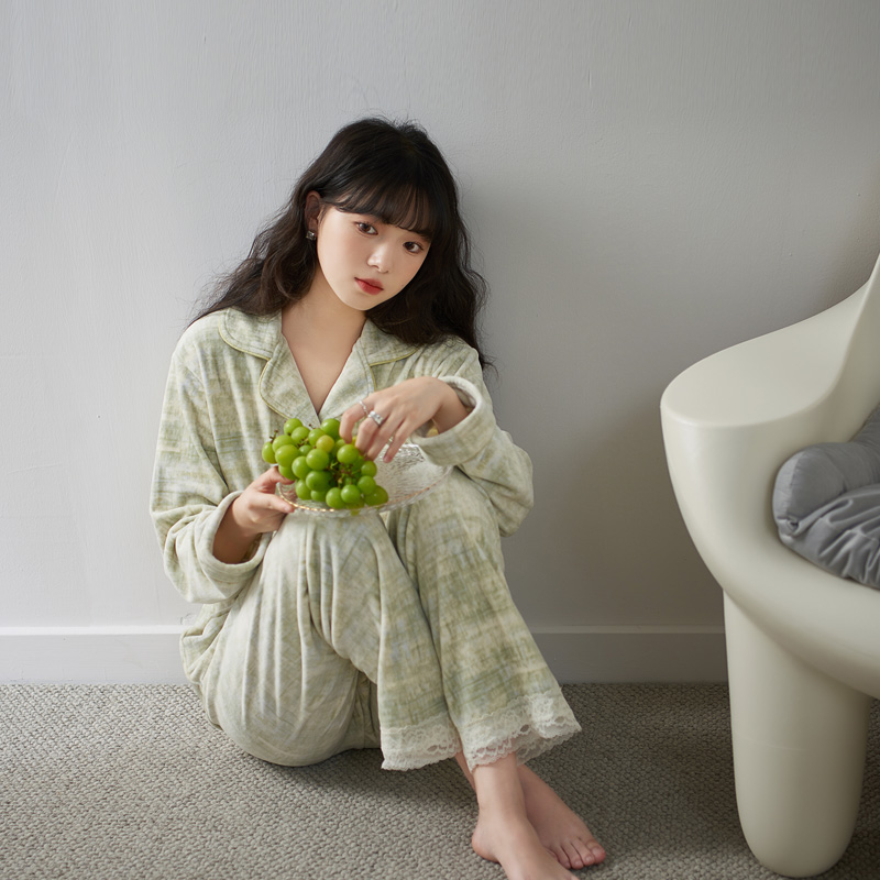 思莉太太睡衣女海岛绒国风