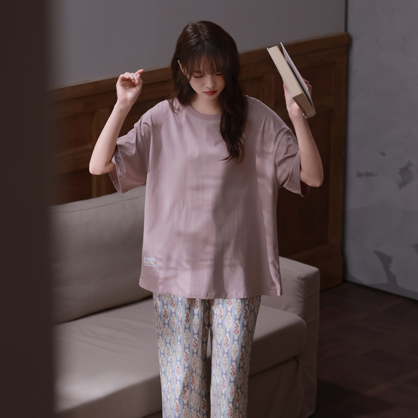 思莉太太纯棉睡衣女款2026新款春夏季短袖长裤民族风可外穿家居服