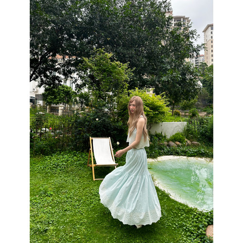 4/15 20:00上架新品 【法式刺绣套装】重工刺绣背心半身裙两件套