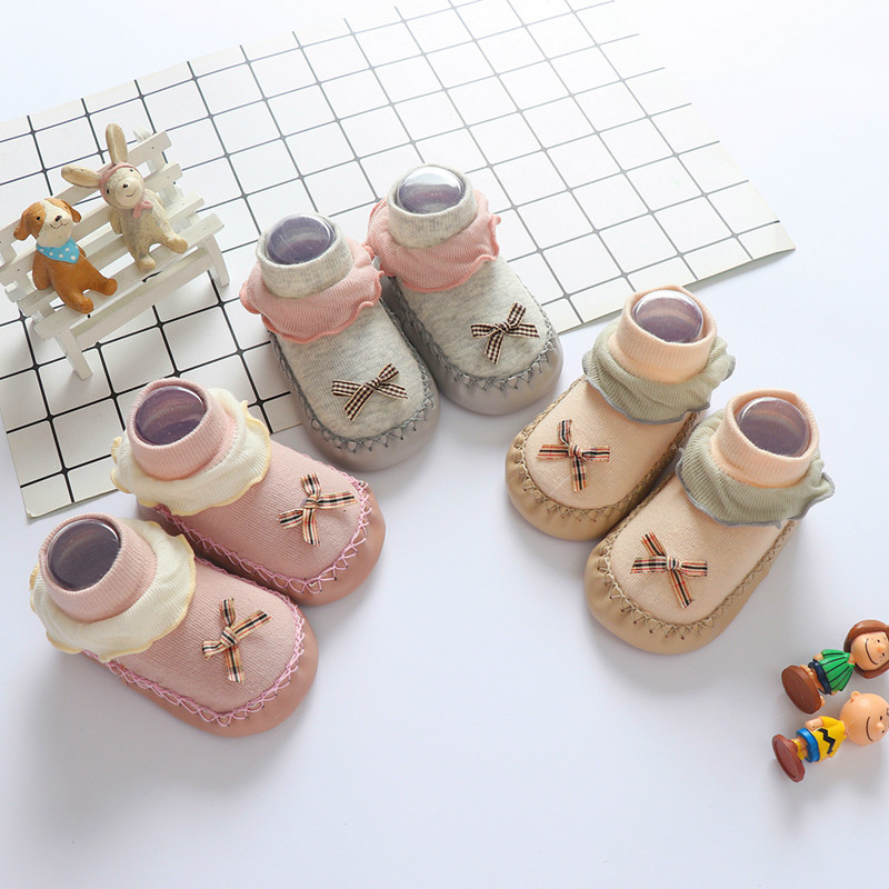 新生婴儿童地板袜子春秋季男女宝宝防滑软底夏薄款纯棉学步前鞋袜