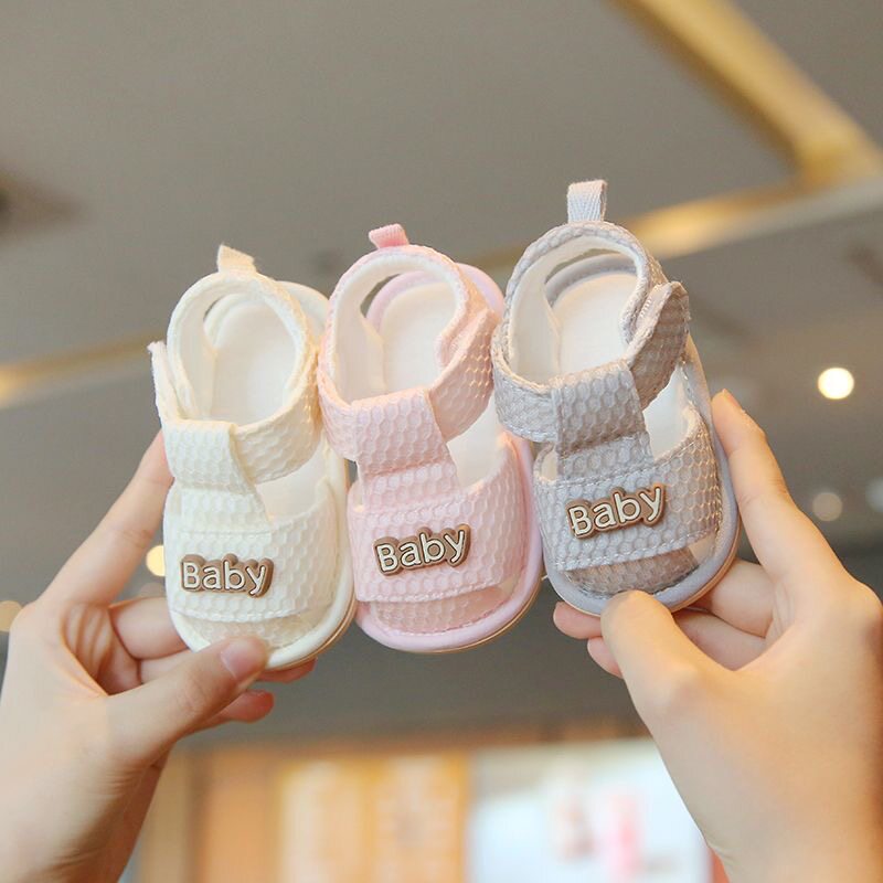 Baby字母软底防滑魔术贴学步鞋图片
