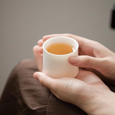 礼普羊脂玉陶瓷风禾茶杯品茗杯家用茶道中式系念茶杯礼品定制logo