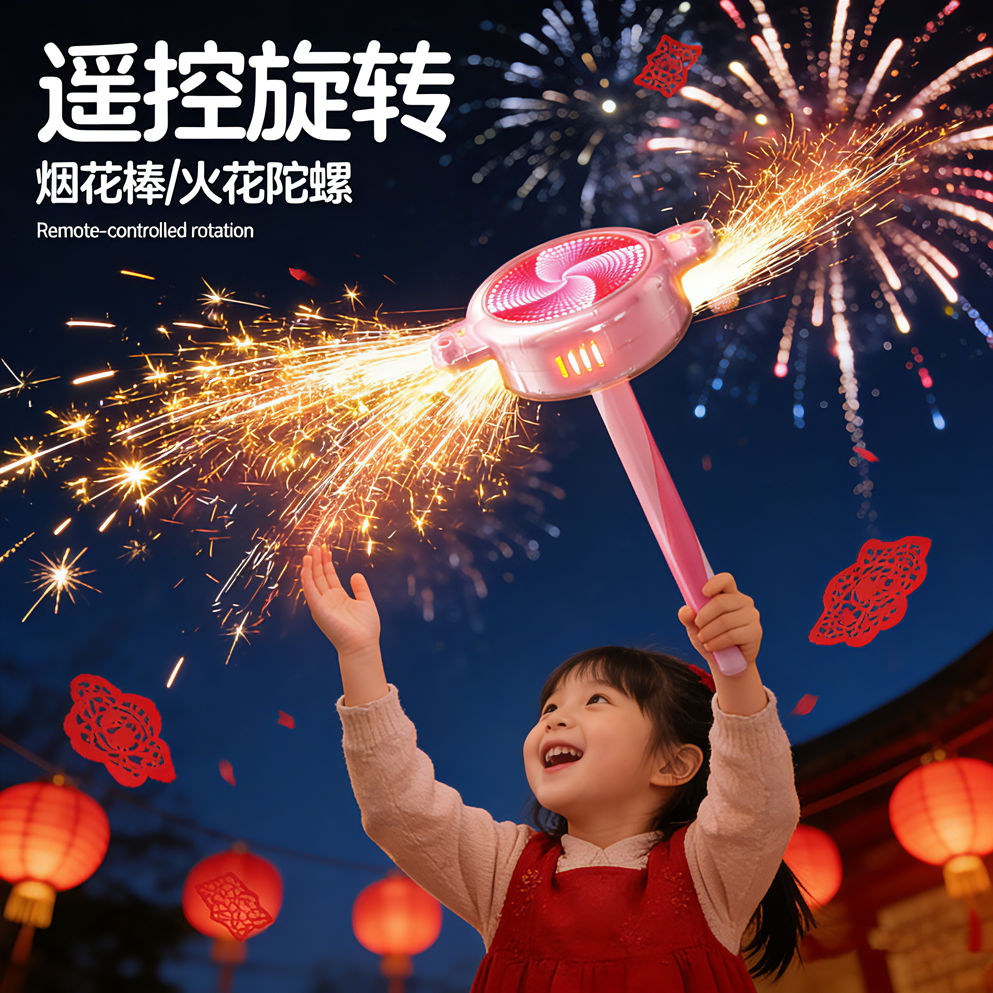 火花棒棒糖儿童遥控手持仙女棒发光旋转陀螺玩具女孩新年生日礼物,玩具/童车/益智/积木/模型,其他户外休闲玩具,淘宝优惠券,粉丝福利购,淘宝优惠卷