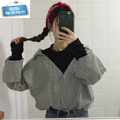 2019新款拼接假两件休闲学生衬衣女百搭显瘦韩版套头衬衫上衣。|ruв категории Женская одежда, рубашка - от Buy2taobao.com для оказания профессиональной услуги покупки агента Taobao