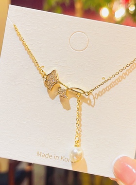 韩版时尚新款银杏叶项链