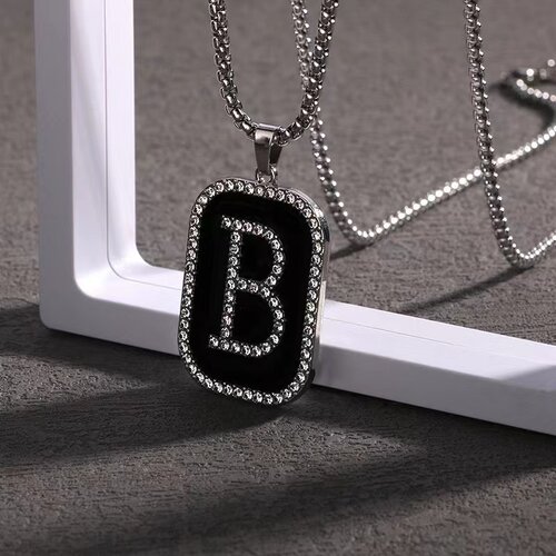 B字母项链女时尚长款毛衣链