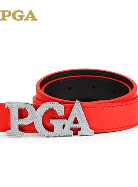 美国PGA 高尔夫皮带 女士 双面腰带 头层牛皮 合金扣头 时201005