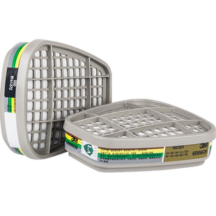 3M6006CN滤毒盒6000/7000系列防毒面具过滤配件有机酸性气体甲醛