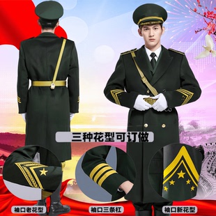 毛呢大衣长款防寒保暖冬季学生升旗手仪仗队礼服形象岗亭男女外套
