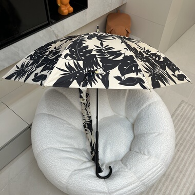 日系高颜值复古小清新黑白色花边蝴蝶结木柄折叠黑胶晴雨伞两用手