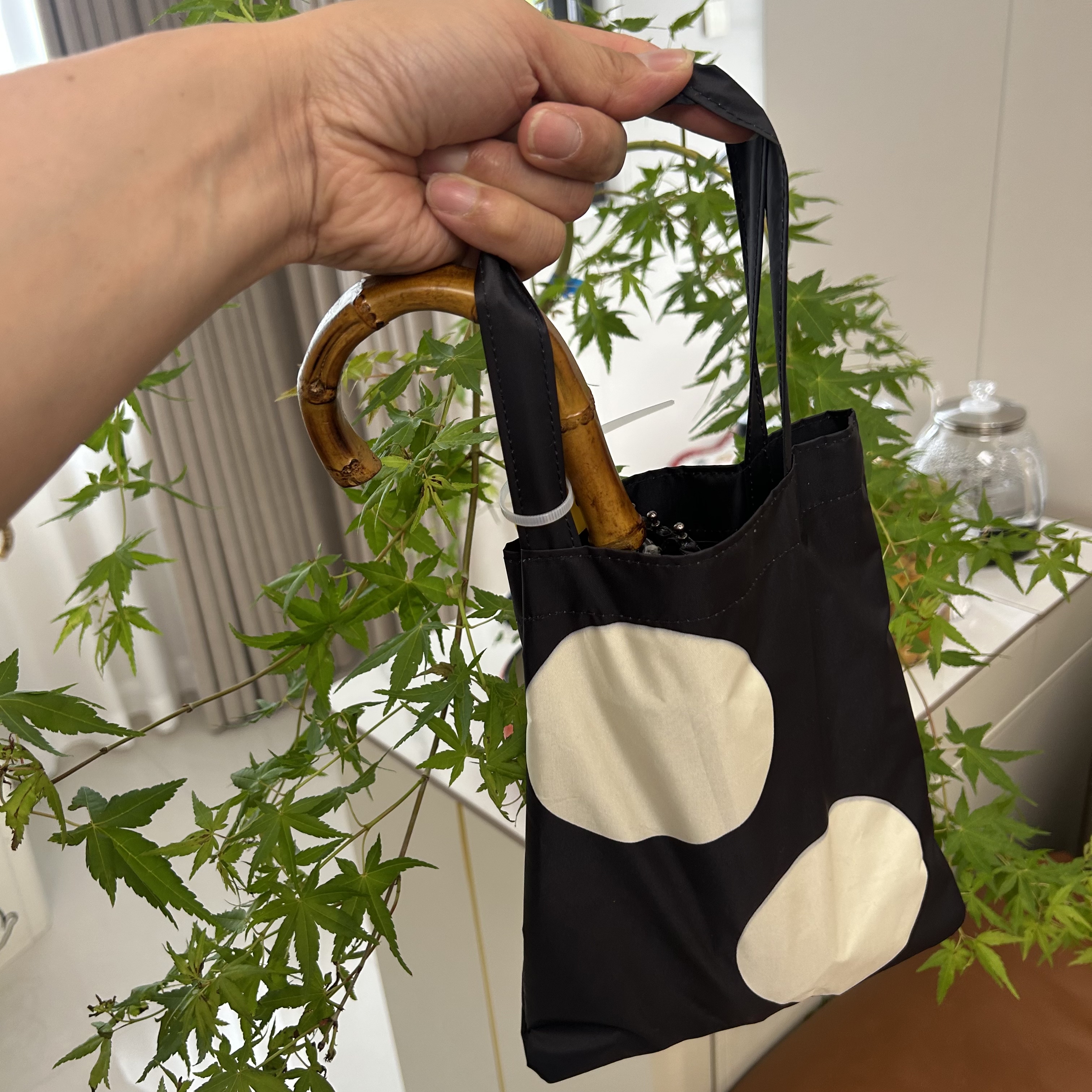 日式小清新可爱大圆点遮阳伞晴雨两用超强防晒男女防风竹节三折伞