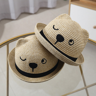 宝宝帽子夏季薄款儿童遮阳防晒女草帽婴幼儿太阳男童渔夫帽男凉帽