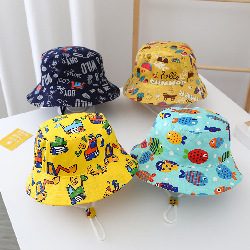 婴儿帽子春秋儿童盆帽女宝宝日系渔夫帽夏天男童防晒薄款遮阳帽潮