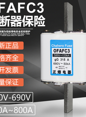 熔断器OFAFC3 GG 800A 630A 500A 400A 355A 315A 500V熔芯保险