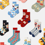 卡通长筒潮袜ins长袜棉 可爱日系中筒袜2026新款 派米袜子女款 夏季