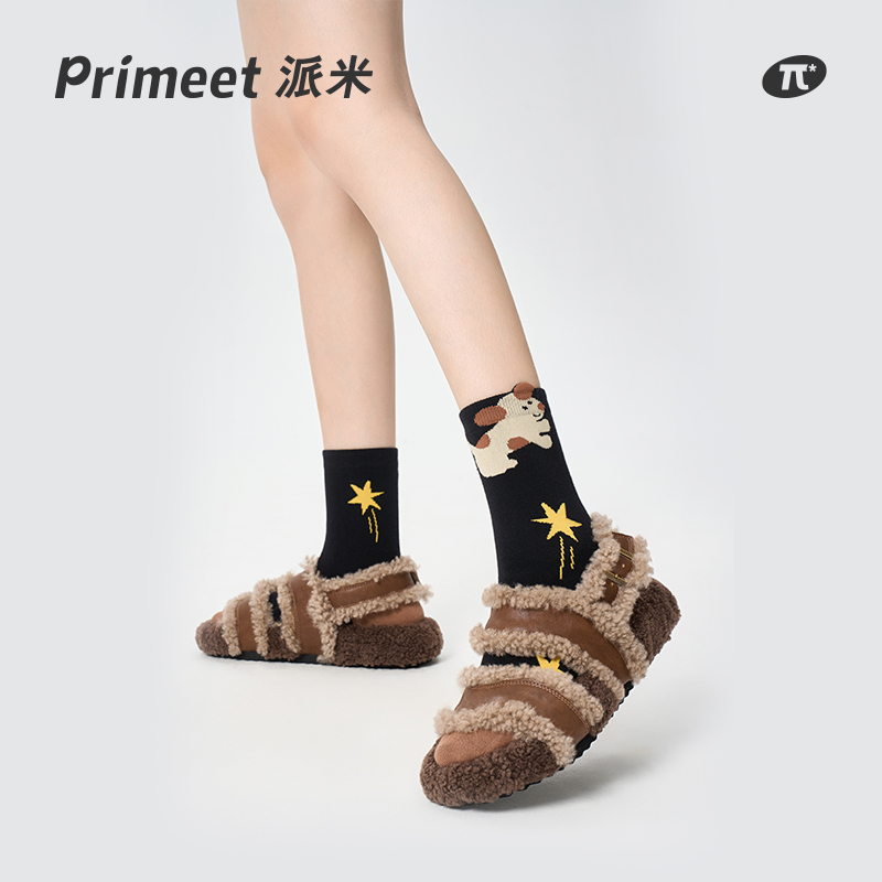primeet女生精梳棉中筒袜