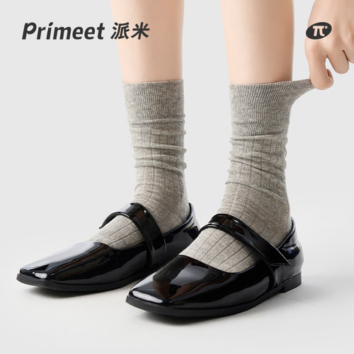 高级感miu系灰色袜子女春秋透气