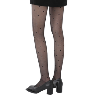 爱心黑色丝袜女夏款暗黑系纯欲风波点黑丝夏季薄款JK连裤袜袜子薄