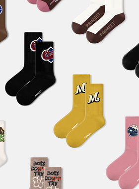 PRIMEET/派米袜子女秋冬中筒袜2026新款爆款美式复古运动外穿长袜