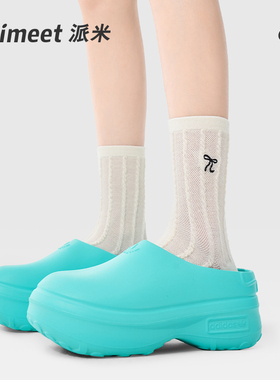 PRIMEET/派米蝴蝶结袜子女夏薄款芭蕾风中筒袜日系堆堆袜长袜棉袜