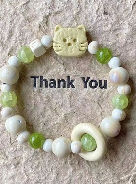 2025小猫咪手链饼干猫咪小熊系列小众中式百搭设计手串百搭闺蜜