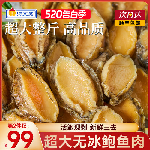 真无冰！高品质新鲜鲍鱼肉500g