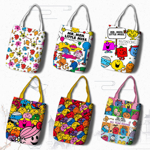 Mr Men Little Miss 齐先生妙小姐 购物袋印花帆布单肩包手提拎包