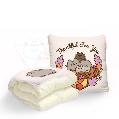 胖吉猫Pusheen抱枕被可爱猫咪床上便携被子靠垫方枕学生午睡枕头