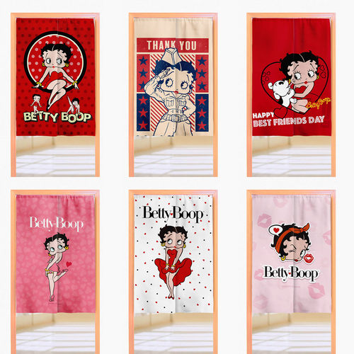 Betty Boop 贝蒂娃娃 周边厨房门帘卫生间遮丑布帘半帘门口隔断帘