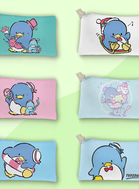 Tuxedosam 山姆企鹅 笔袋 可爱简约帆布中学生文具袋铅笔盒化妆包