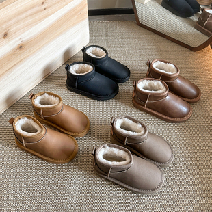 儿童雪地靴2025新款冬季女童棉靴加绒加厚男童大棉鞋防水雪地鞋子