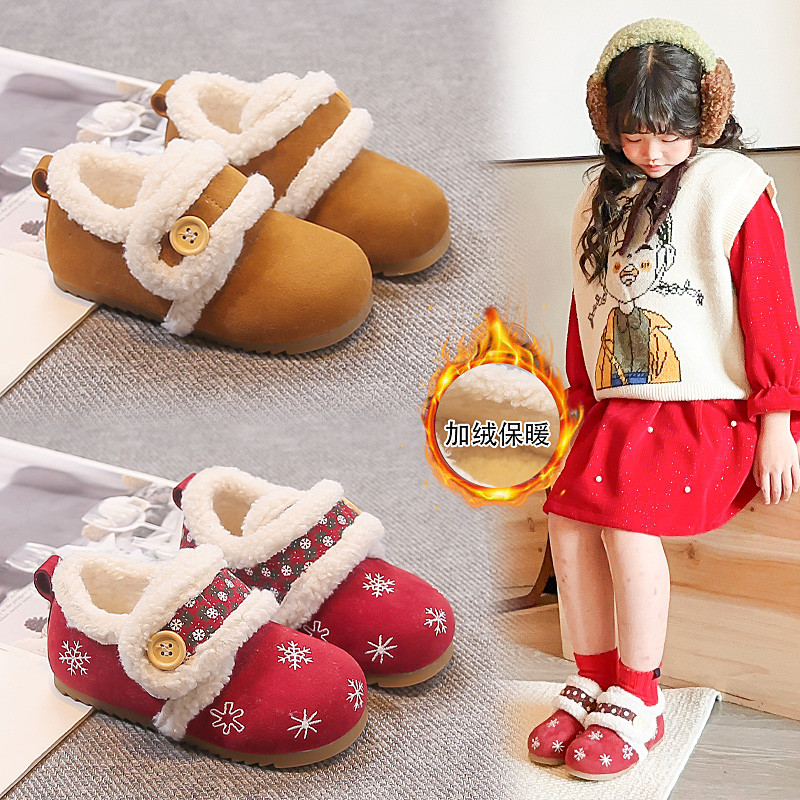 2025年冬季新款儿童圣诞保暖魔术贴勃肯鞋女童棉鞋宝宝加绒毛毛鞋,童鞋/婴儿鞋/亲子鞋,棉鞋,淘宝优惠券,粉丝福利购,淘宝优惠卷