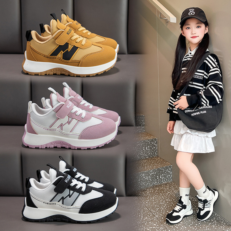 男童鞋网面运动鞋女童透气休闲鞋2026春秋新款中大童软底防滑板鞋