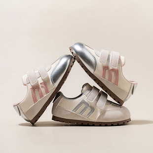 女童阿甘板鞋2025春款儿童防滑软底休闲鞋中小童男宝宝皮面运动鞋