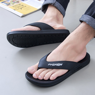 夹板洗澡浴室凉拖鞋 防滑耐磨沙滩夹脚外穿拖鞋 软底 夏季 人字拖男士