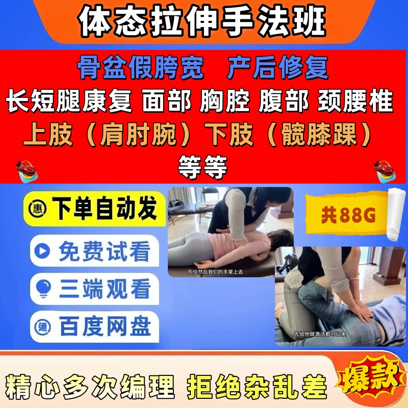 软组织肌肉解剖拉伸评估体态推拿刻录盘个性化服务