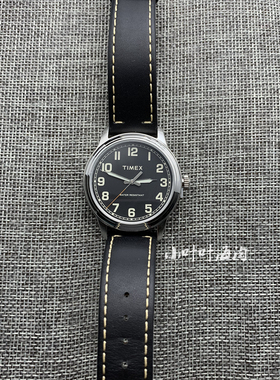 天美时TIMEX TW2R2280 NEW ENGLAND新英格兰复古手表黑色白色皮带
