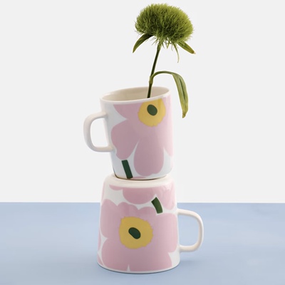 Marimekko Unikko 2026年春夏 粉花黄芯马克杯250ml400ml
