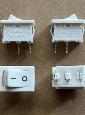 台湾RLEIL船形开关2脚2档 RL3 6A250V 船型翘板电源开关15*21MM