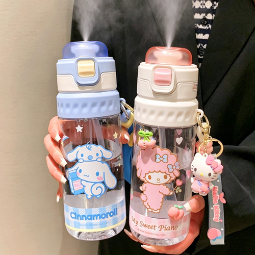 【夏日三丽鸥喷雾水杯女大容量】