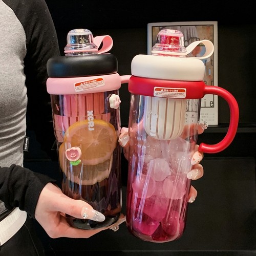 2025新款渐变酷潮吸管水杯带茶仓