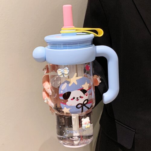 【夏日大容量冰霸吸管杯女】