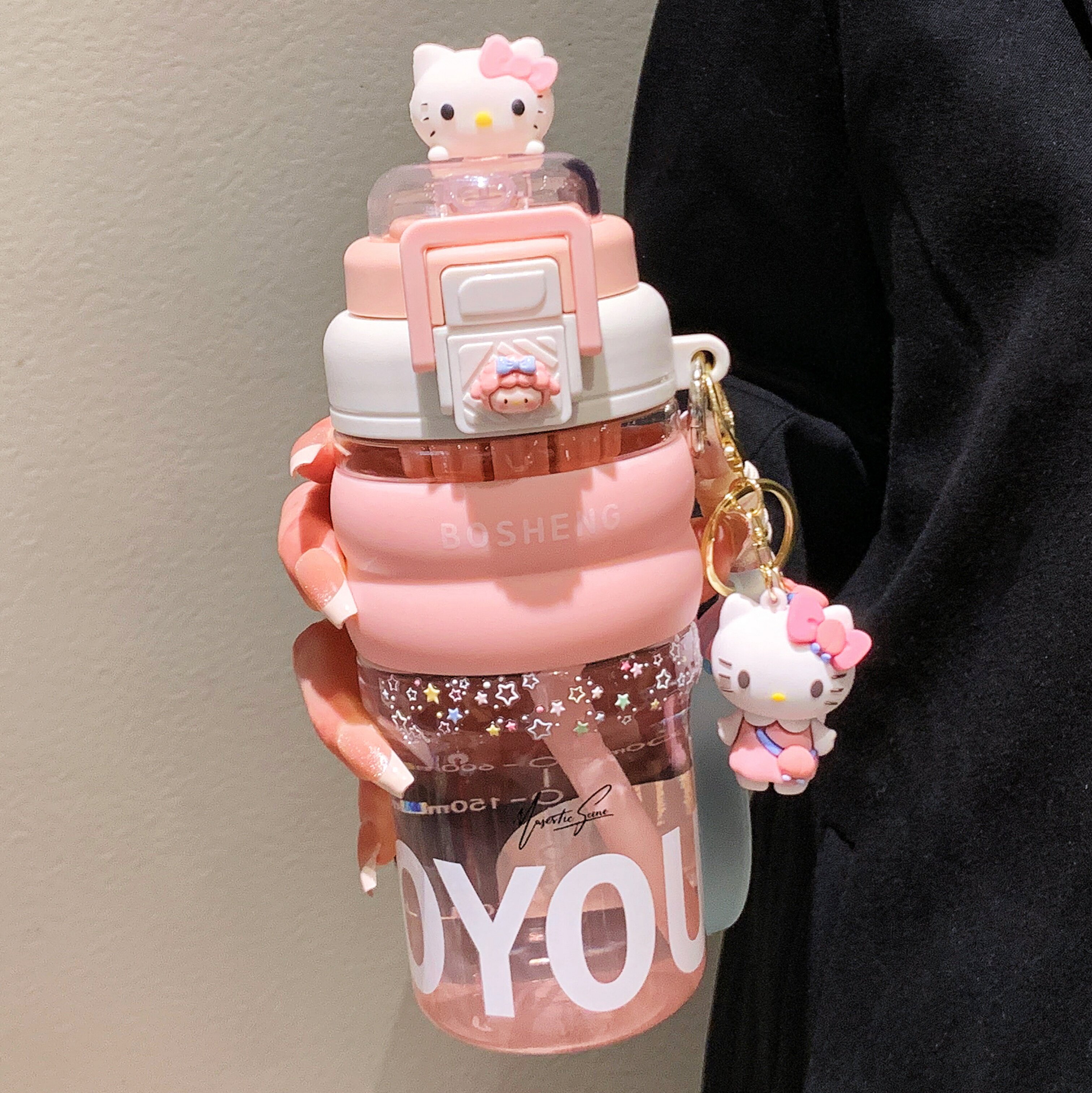 hellokitty吸管杯女生高颜值Tritan塑料杯子2026新款上学专用水杯