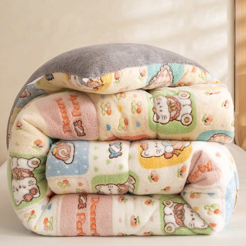 加厚10斤牛奶绒冬被子保暖双面羊羔绒毛绒棉被褥垫子双人被芯宿舍