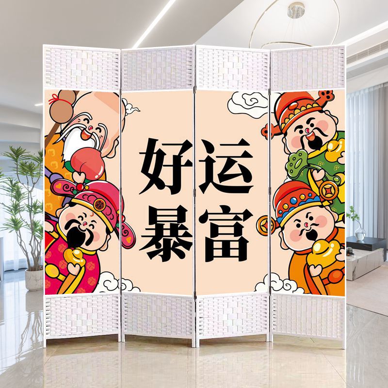 新中式屏风客厅隔断可移动折叠
