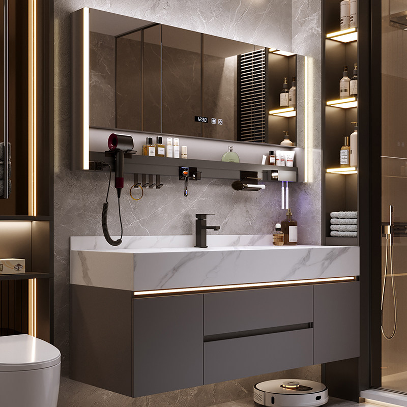 盆柜弯热组合2025洗脸池台浴室柜一体洗漱洗手池岩板盆卫生间新款,家装主材,浴室柜组合,淘宝优惠券,粉丝福利购,淘宝优惠卷