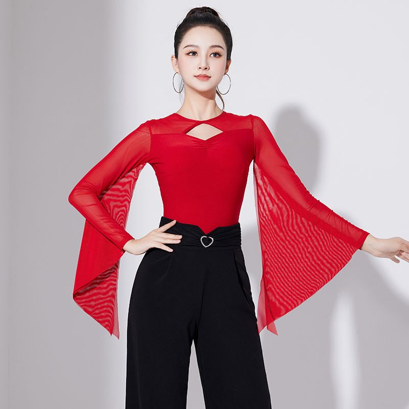 摩登舞上衣练功跳蹈服装女成人