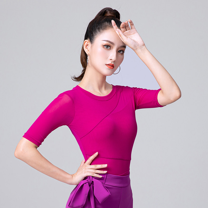 形体训练服装女夏季舞蹈练功服拉
