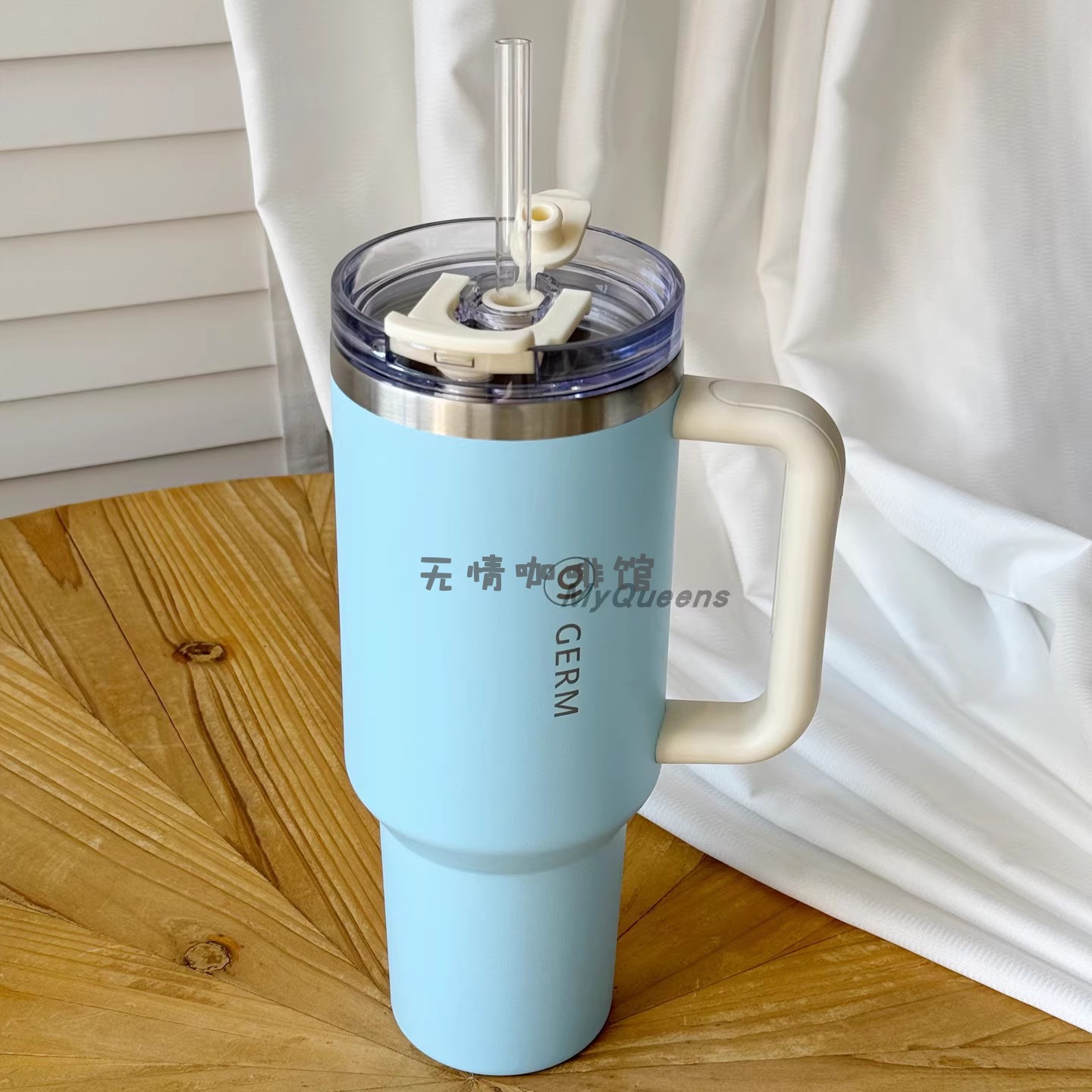 适配山姆代购GERM吸管杯冰霸杯1200ml款 配件密封直饮吸管盖