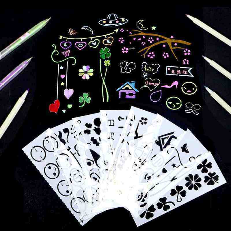 儿童绘画手抄报模板PVC绘图主题花边尺学生涂鸦绘画板相册DIY工具|ruв категории электронный словарь/электрический бумажных книг/канцелярские принадлежности, чертеж измерения товаров, все виды правителя/треугольник - от Buy2taobao.com для оказания профессиональной услуги покупки агента Taobao